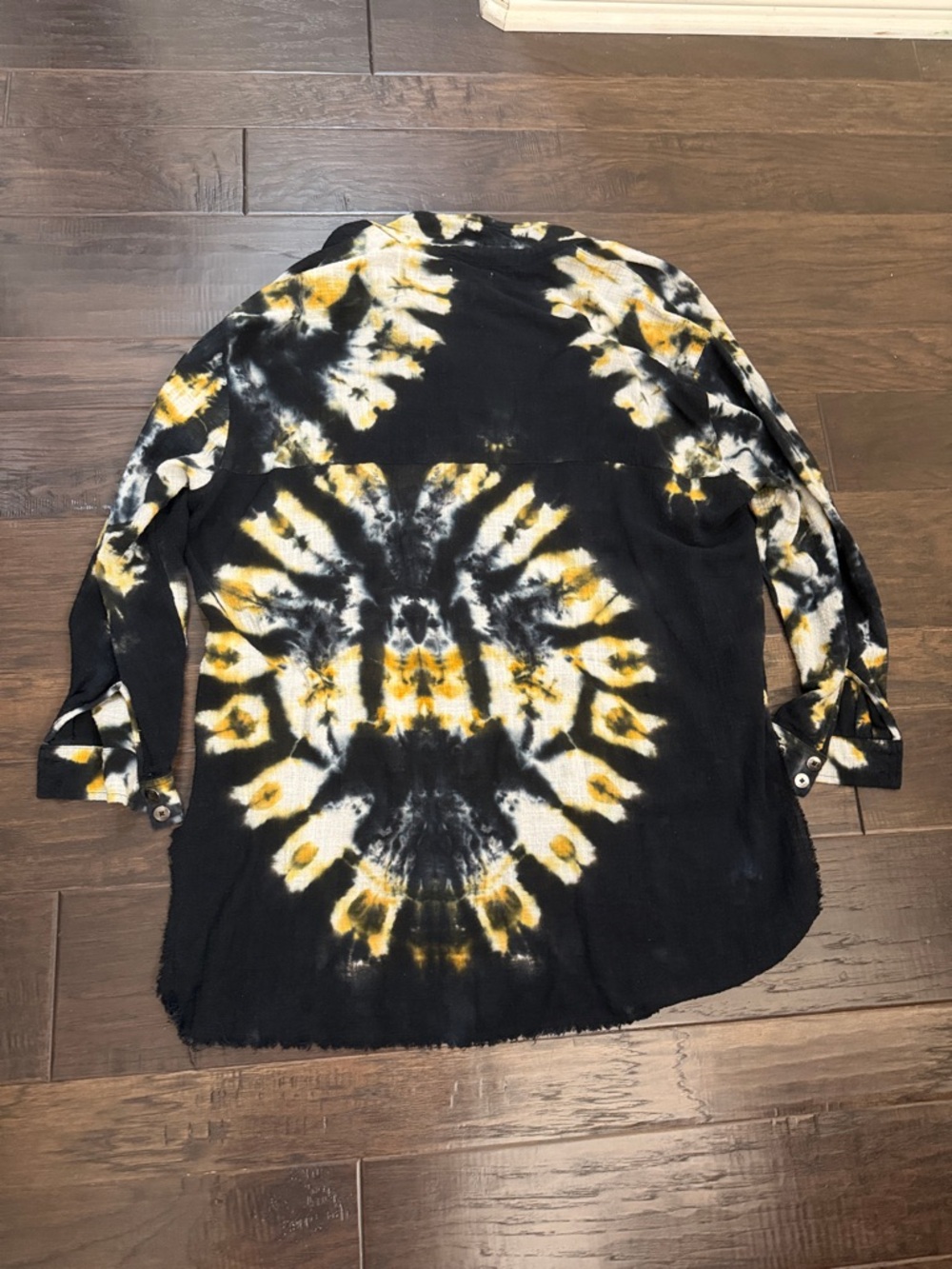 Free People Top-One Teaspoon Boho Tie-Dye High Low button down - Picture 9 of 10
